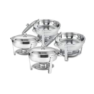 Round Buffet Catering Dish for Home and Outdoor (4-Pack)