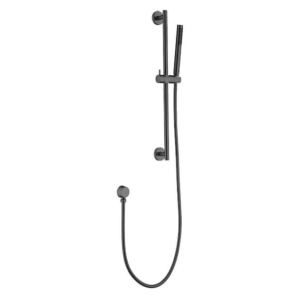Tahanbath Eco-Performance Handheld Shower with 28 in. Slide Bar and 59 in. Hose in Matte Black