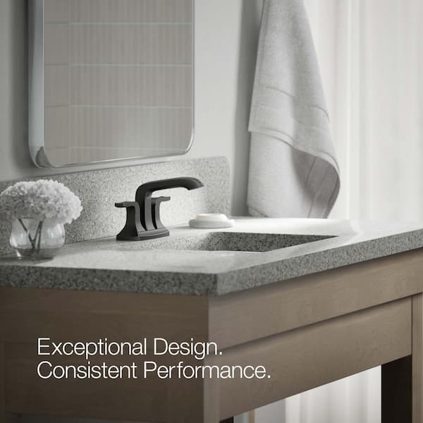 KOHLER Rubicon 4 in. Centerset Double Handle Bathroom Faucet in