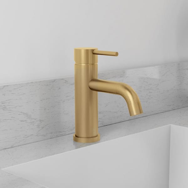 Palisades Elegant Single Handle Single Hole Bathroom Sink Faucet in Champagne Bronze