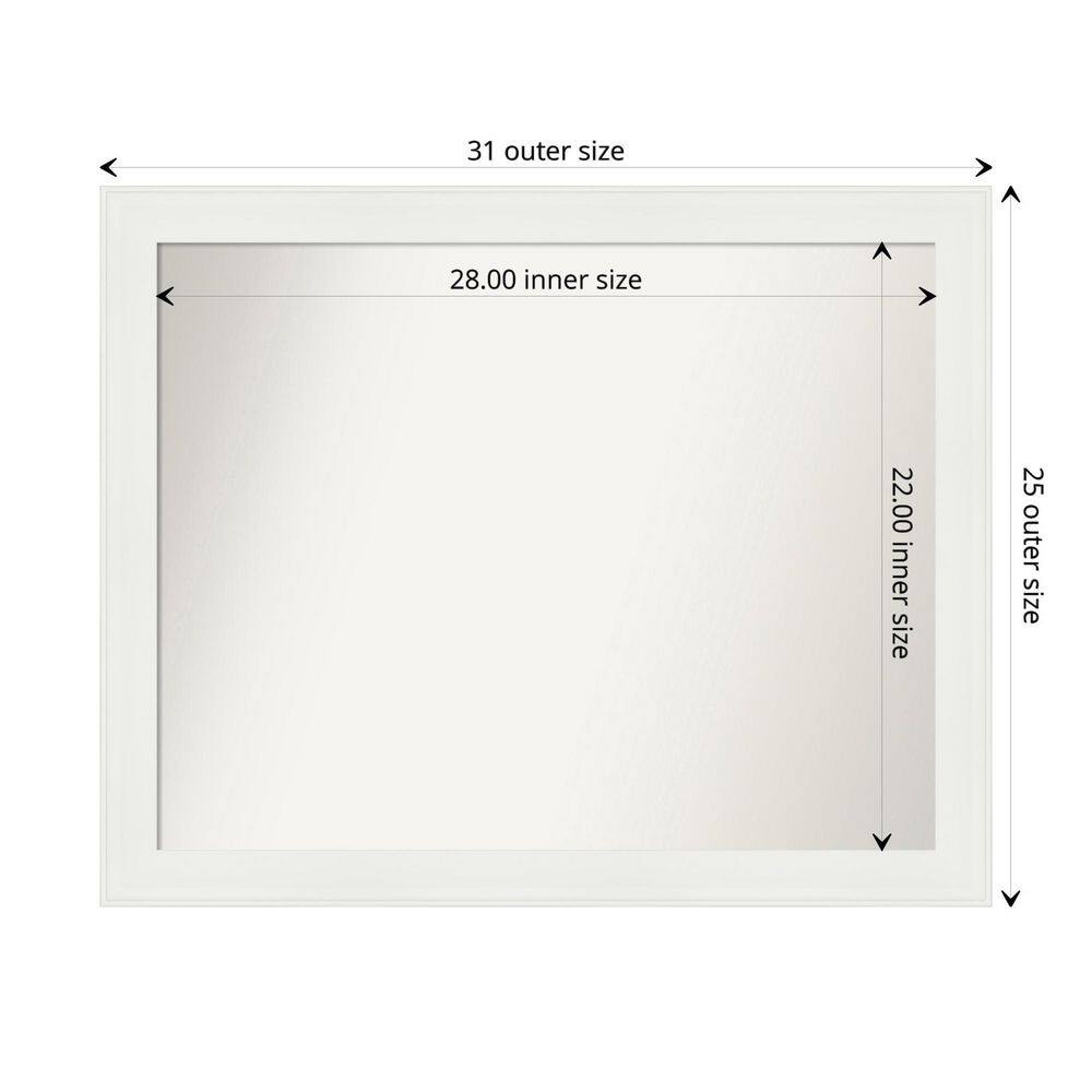 Vanity White Narrow Rectangular Bathroom Wall Mirror