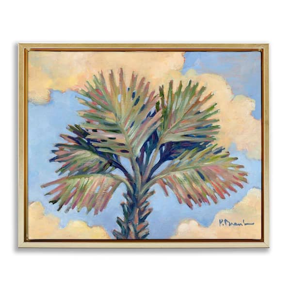 Stupell Industries Summer Californian Palm by Paul Brent Gold Floater Frame Nature Graphic Art Print 17 in. x 21 in.