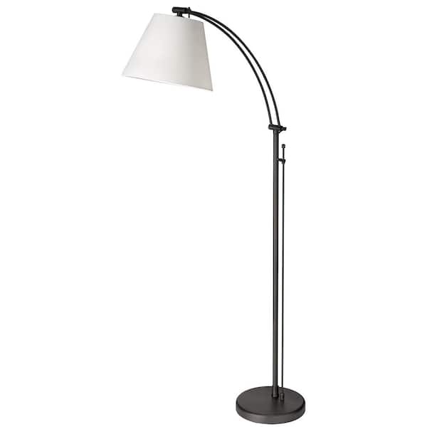 Dainolite Felix 61 In Matte Black Indoor Floor Lamp With White Fabric Shade Dm2578 F Mb The