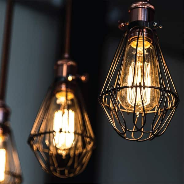 60-Watt Equivalent ST64 Vintage Style Edison Bulbs, Incandescent Dimmable E26 Filament Bulb, 2700K (6-Pack)