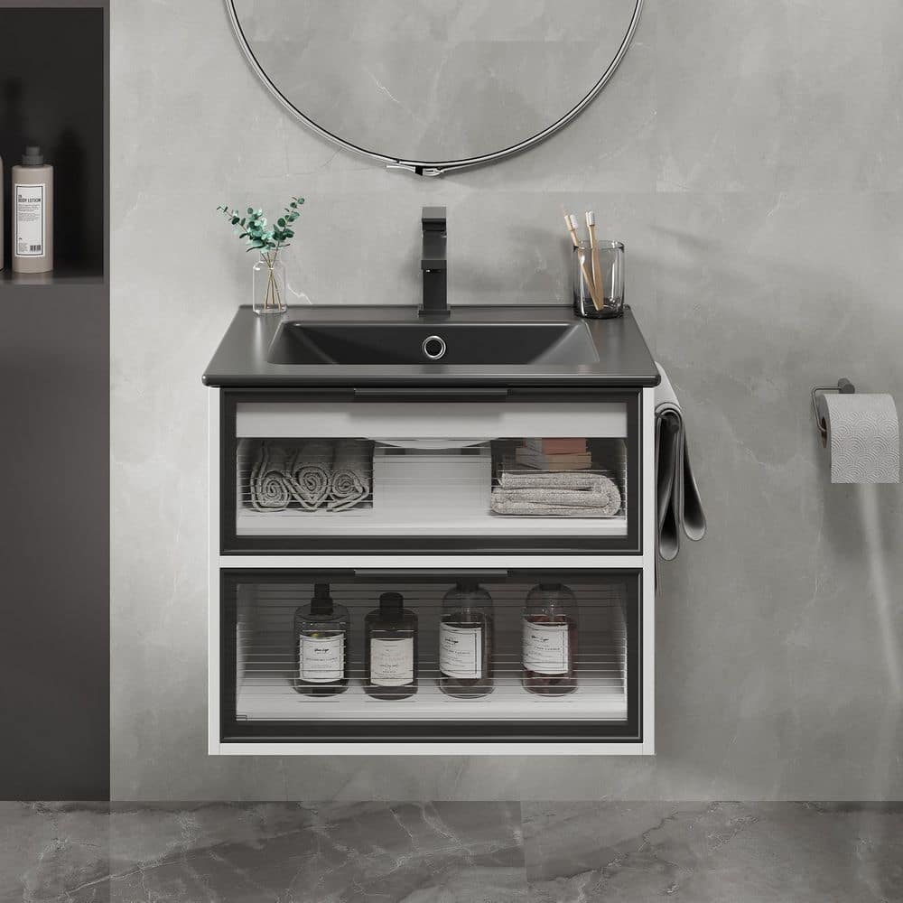 24 in. Drop-In Rectangular Bathroom Sink in Black price history on PriceWatchPro