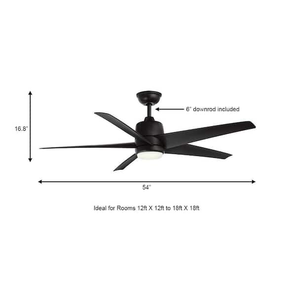 Hampton Bay Mena 54 in. White Color Changing Integrated LED Indoor 