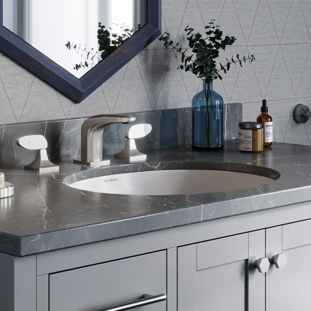 Monaco 18-Inch White Ceramic Oval Undermount Bathroom Sink
