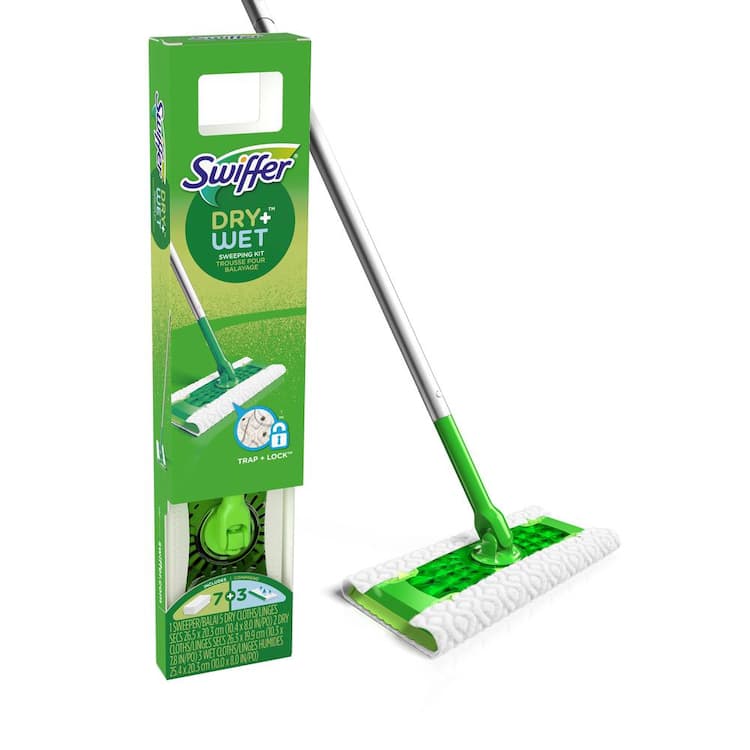 Swiffer Sweeper 2-in-1 Dry and Wet Multi-Surface Mopping Starter Kit (1-Mop, 10-Refills)