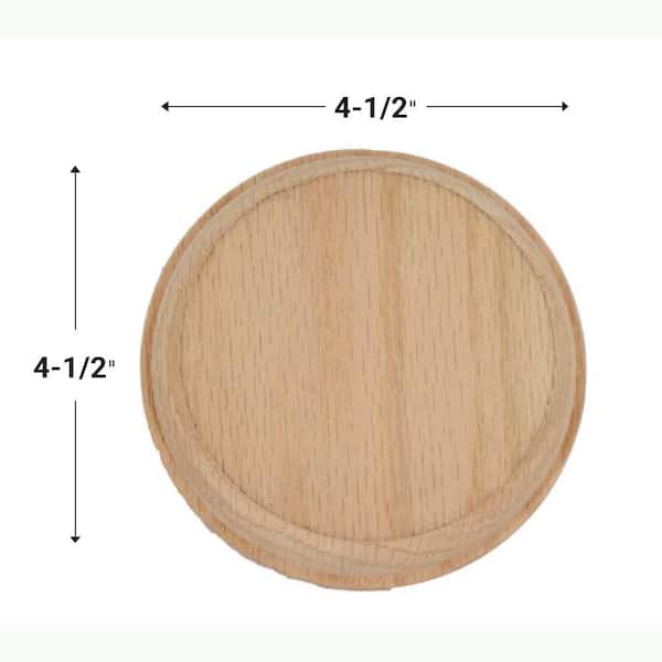 EVERMARK Stair Parts 7317 4-1/2 in. x 4-1/2 in. Unfinished Poplar Round Rosette Handrail Fitting