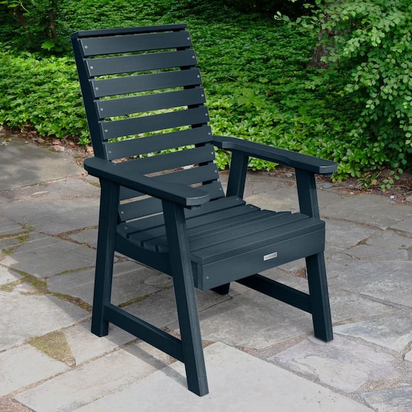 Weatherly Federal Blue Plastic Outdoor Dining Chair