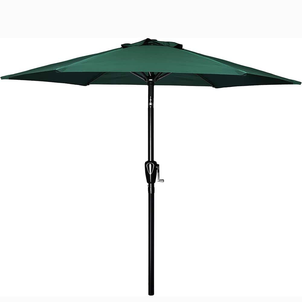 7.5 ft. Steel Market Outdoor Tilt Patio Umbrella in Green with 6 Sturdy Rib