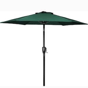 7.5 ft. Steel Market Outdoor Tilt Patio Umbrella in Green with 6 Sturdy Ribs