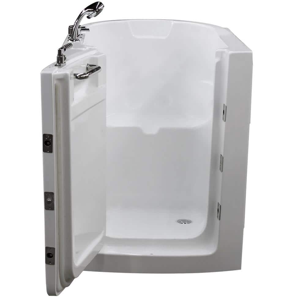Durango White Fiberglass Walk-In Soaking Bathtub with Left Hand Door