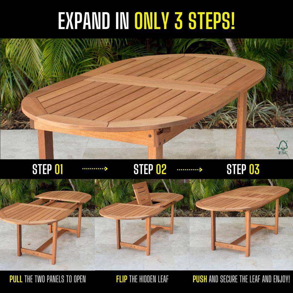 Coastal Charm 9-Piece Oval Eucalyptus Dining Set for 8