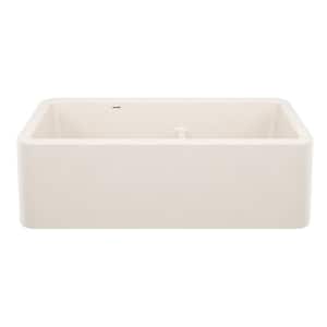 Ikon Soft White Granite 33 in. Double Bowl Farmhouse Apron Kitchen Sink