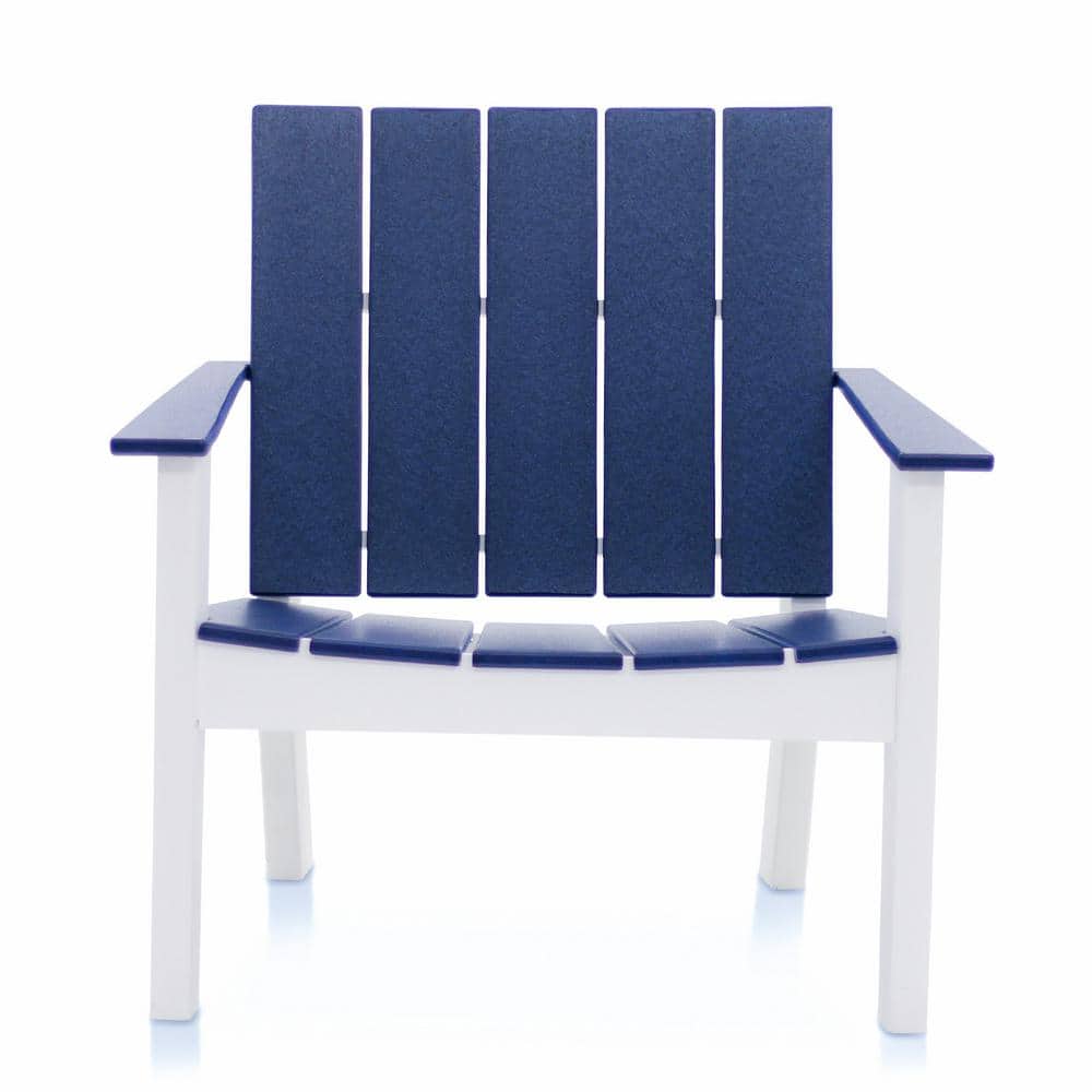 DUROGREEN Cabana White and Navy Recycled Plastic Big Daddy Outdoor