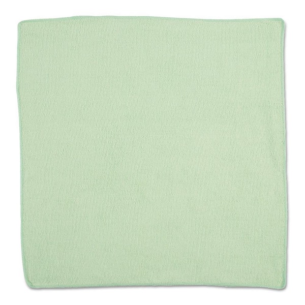 Rubbermaid Commercial Products 16 in. x 16 in. Green Light Commercial Microfiber Cloth (24 Towels/Bag)