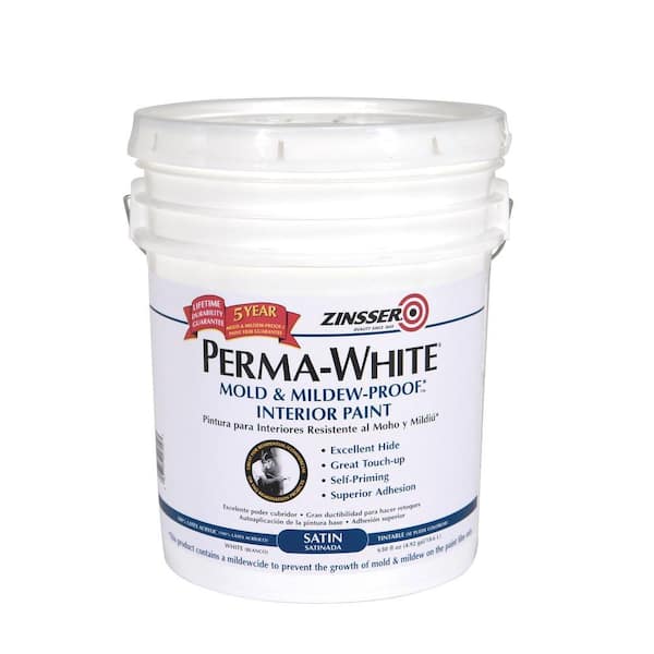 Zinsser Perma-White 5 gal. Mold & Mildew-Proof Satin Interior Paint