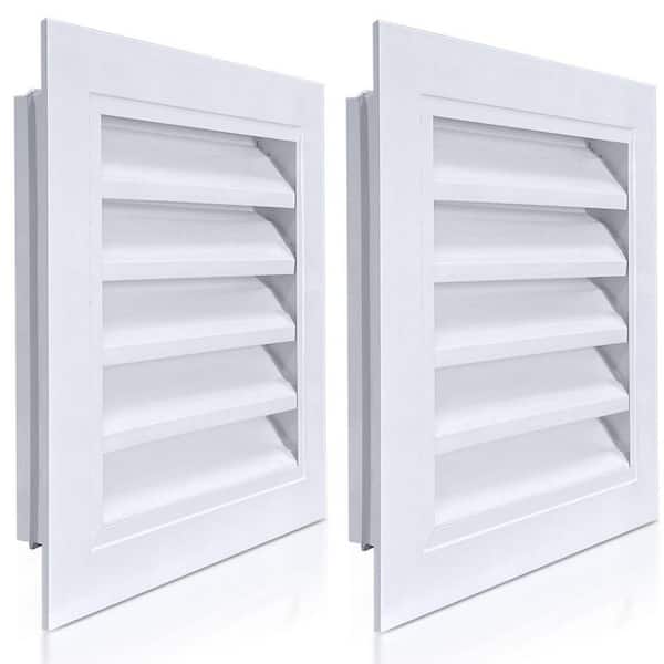12 x 12 Square Aluminum Gable Vent with Screen for Exterior Door Ventilation, Rust Proof, Easy Install, 2 Pack White