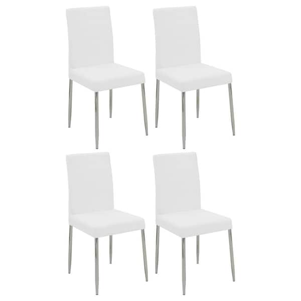 Coaster Maston White Faux Leather Dining Chairs Set of 4
