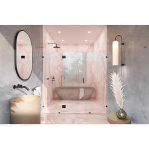 Stellar 101 in. W x 78 in. H Glass Hinged Pivot Frameless 3-Panel Inline Shower Door in Oil Rubbed Bronze