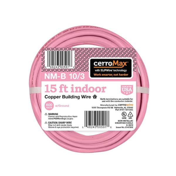 Cerrowire 15 Ft 103 Pink Solid Cerromax Slipwire Copper Nm B Wire 147 18113a3 The Home Depot 5856