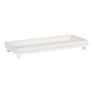 Strahm White Rectangle 24 in. Wood Decorative Tray