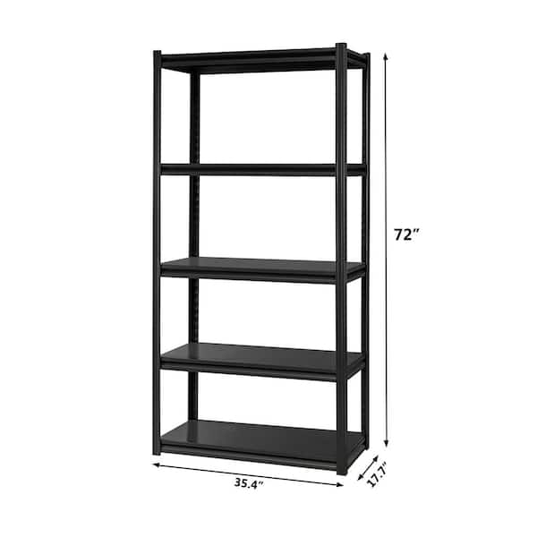 Shelf Standard Bookcase With Shelves, 72 Carson 5 Shelf Bookcase Black