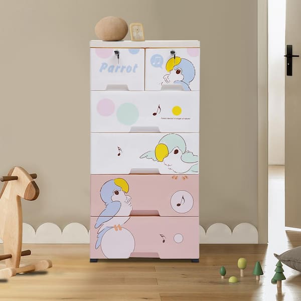 Cartoon Children's Wardrobe Drawer Receipt Cabinet Storage Box Plastic –  Fattery