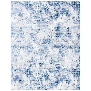 Amelia Navy/Gray 10 ft. x 14 ft. Distressed Abstract Area Rug
