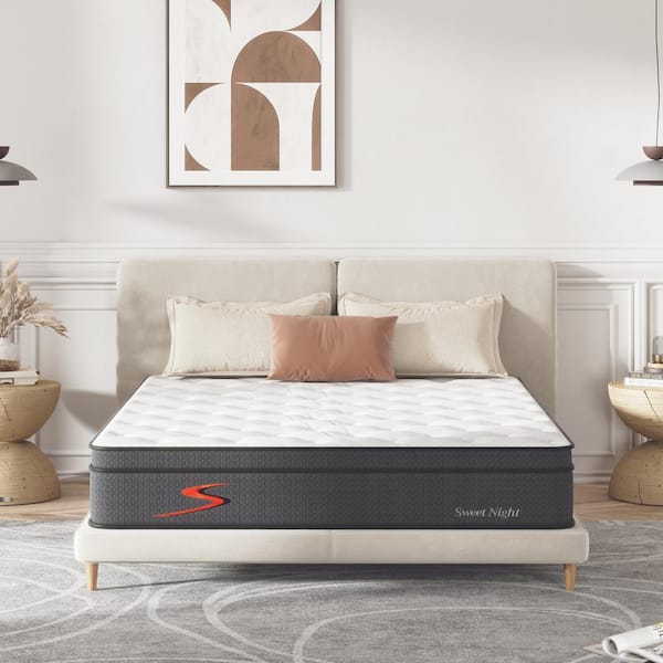 Sweetnight Support King Medium Firm 10 in. Hybrid Mattress, Supportand Cooling