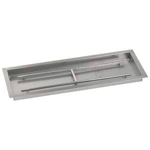 36 in. x 12 in. Stainless Steel Rectangular Drop-In Fire Pit Pan