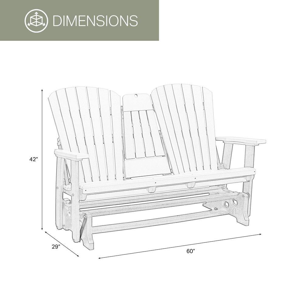 Weatherwood and Black Poly Resin Two Seat Glider with Drop Down Table