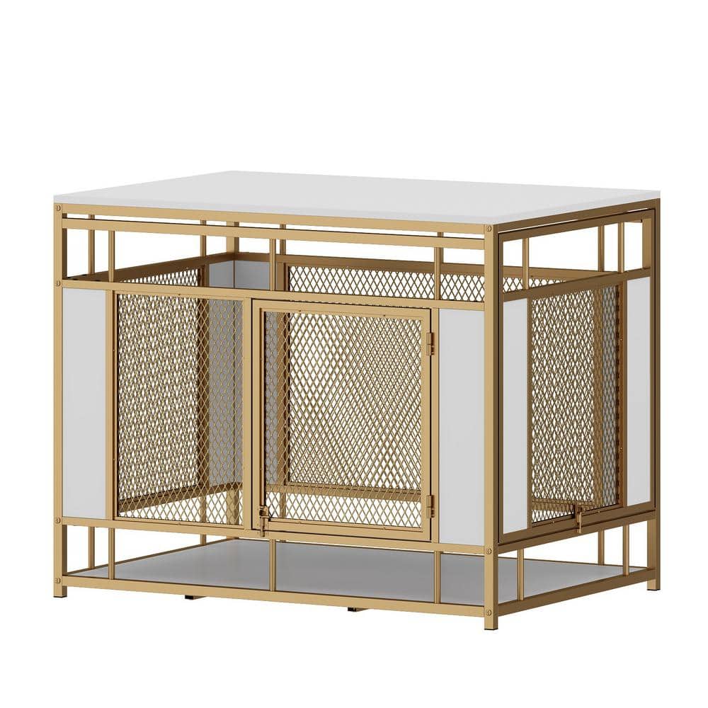 FUFU&GAGA Large Dog Kennels Crate, Indoor Dog Crate End Table, Mesh and