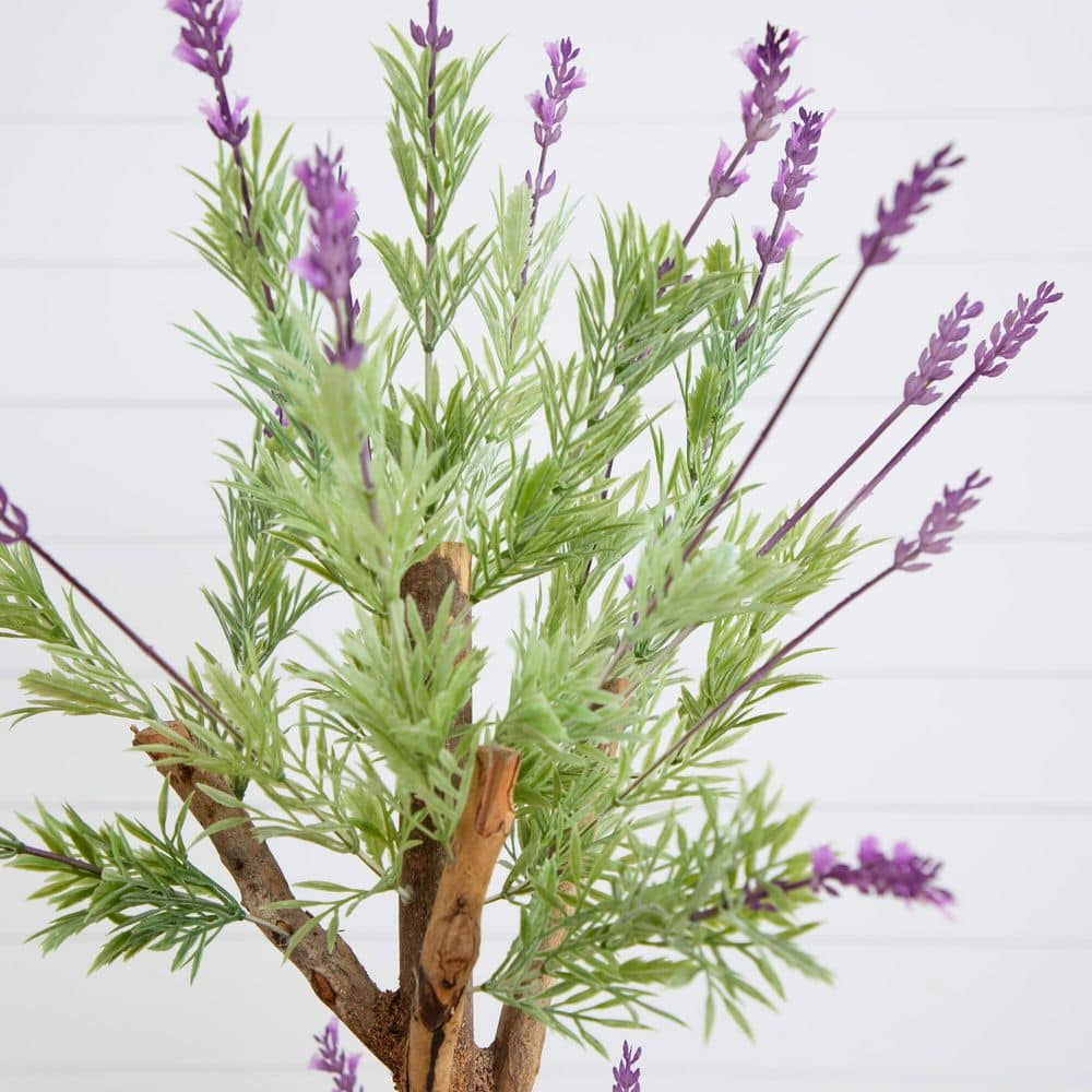 Lavender Silk and Plastic Outdoor Potted Topiary Tree