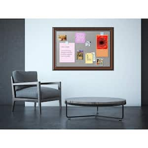 Cyprus Walnut Wood 41 in. W x 29 in. H Framed Magnetic Board