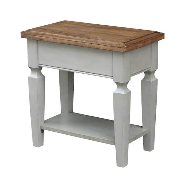 International Concepts Vista 2-Tone Hickory and Gray Side Table