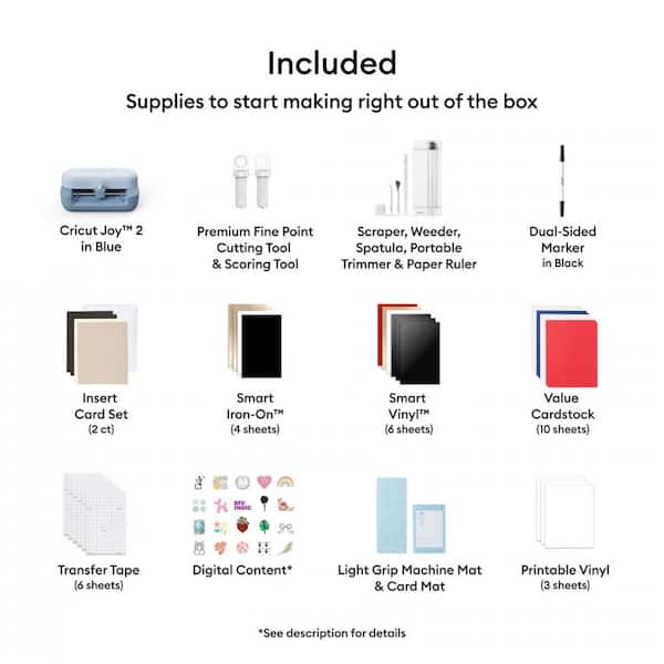 Cricut Joy 2 Smart Cutting Machine Bundle with Rainbow Smart Vinyl