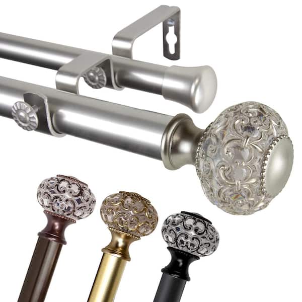 1 Inch Dia 48-84" Adjustable Lavish Double Curtain Rod in Bronze