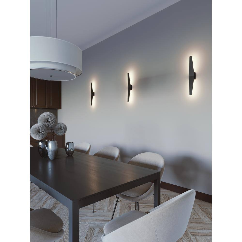 Sleek White Steel Dimmable LED Wall Sconce, 24 in Height
