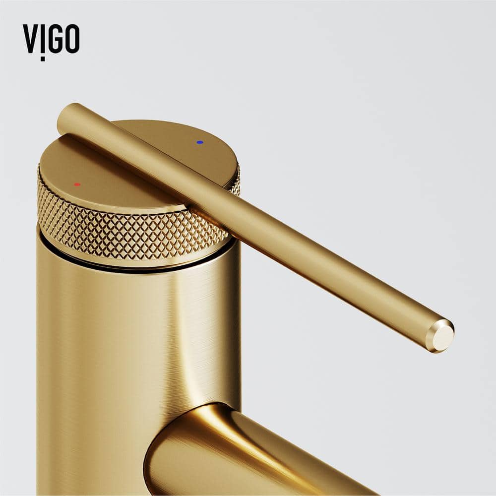 Matte Brushed Gold Single Handle Vessel Sink Faucet