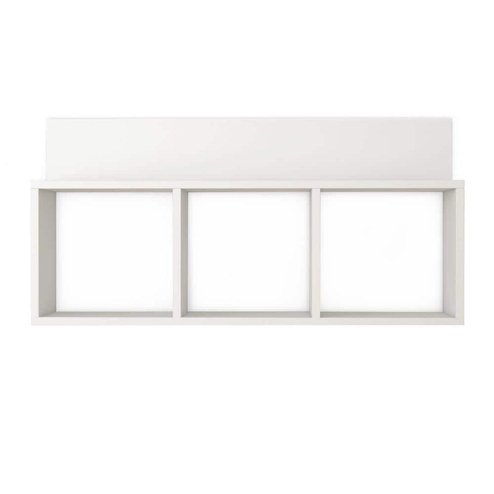 Elegant White Floating Cubbie Shelf for Modern Living
