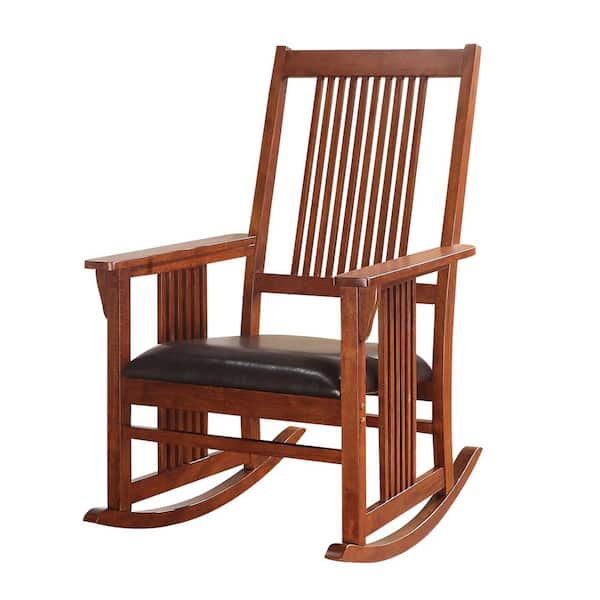 Acme Furniture Kloris Tobacco Leather Wood Frame Arm Chair