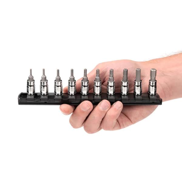 TEKTON 1/4 in. Drive Hex Bit Socket Set, 10-Piece (5/64-5/16 in