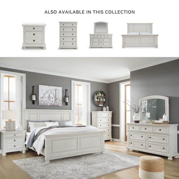 Signature DESIGN BY ASHLEY Robbinsdale White 2 Drawers 28.75 in. W
