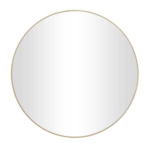 36 in. x 36 in. Round Framed Gold Wall Mirror with Thin Frame