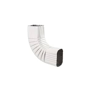 Peak In X In White Aluminum Gutter Downspout B Elbow The