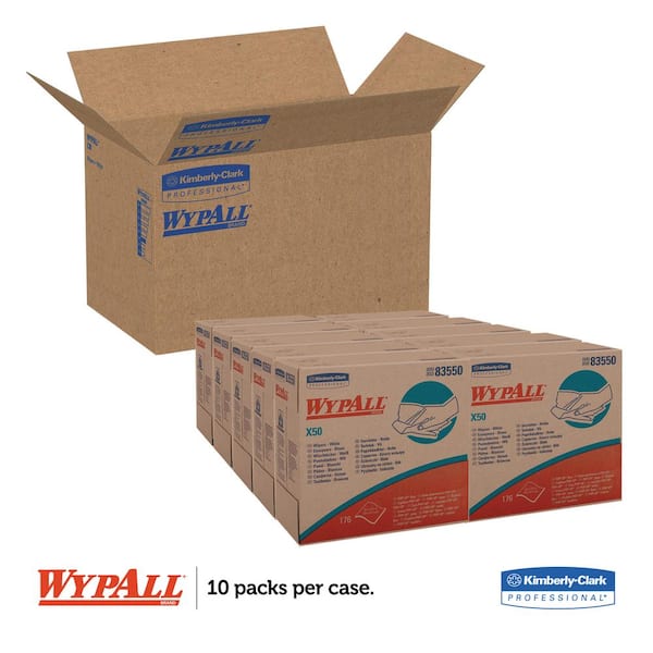 X50 Wipers Pop-up Box White Wypall 83550 One box of 176 