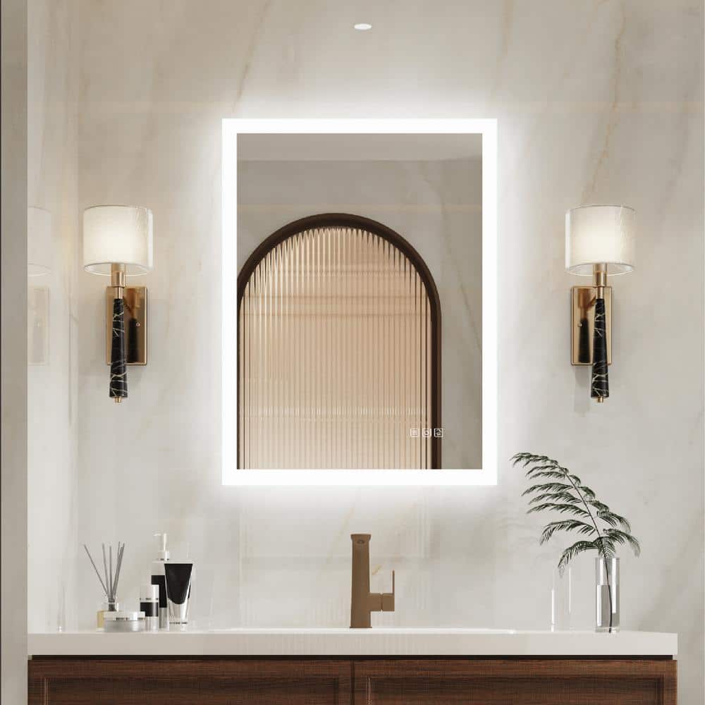 WELLFOR Galaxy 24 in. W x 32 in. H Rectangular Frameless LED Anti