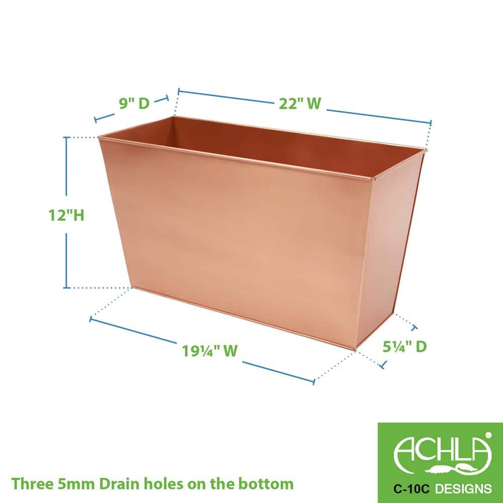 Tall Copper Plated Galvanized Steel Flower Box